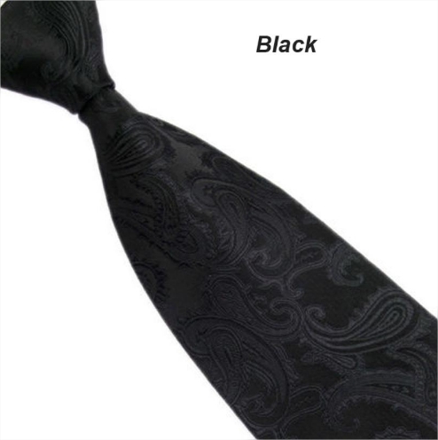 Cravate noire à motifs