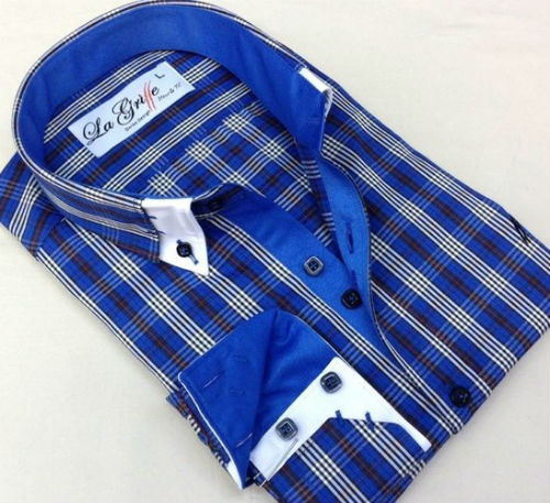Chemise à carreaux Bleu La Griffe