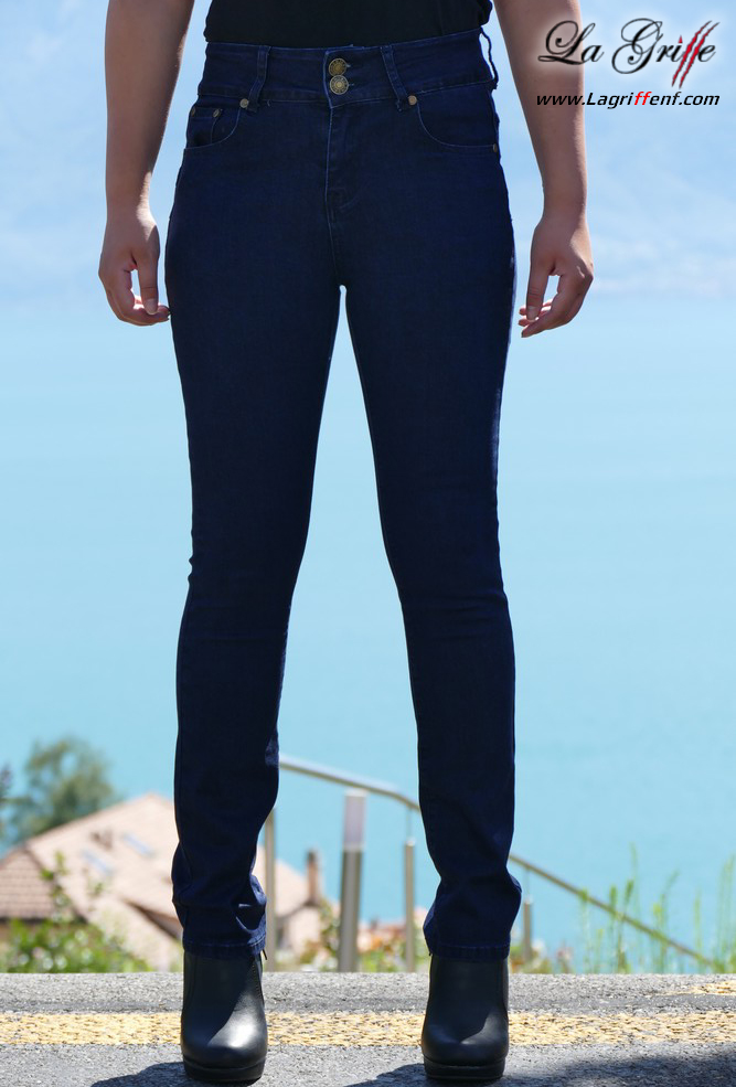 Jeans Bleu Push-IN taille haute