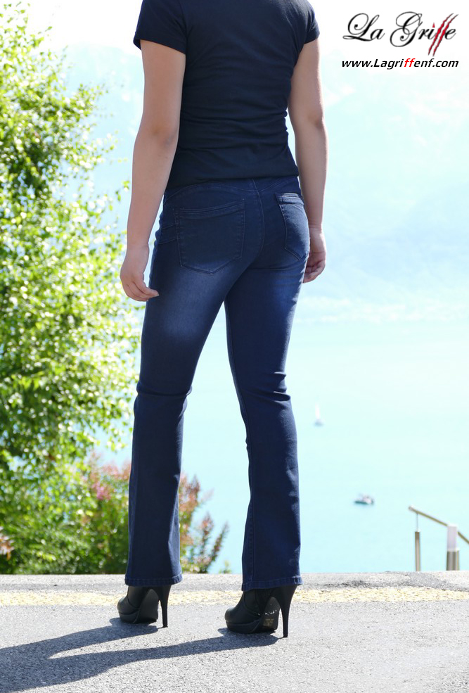 Jeans femme taille haute Push-in